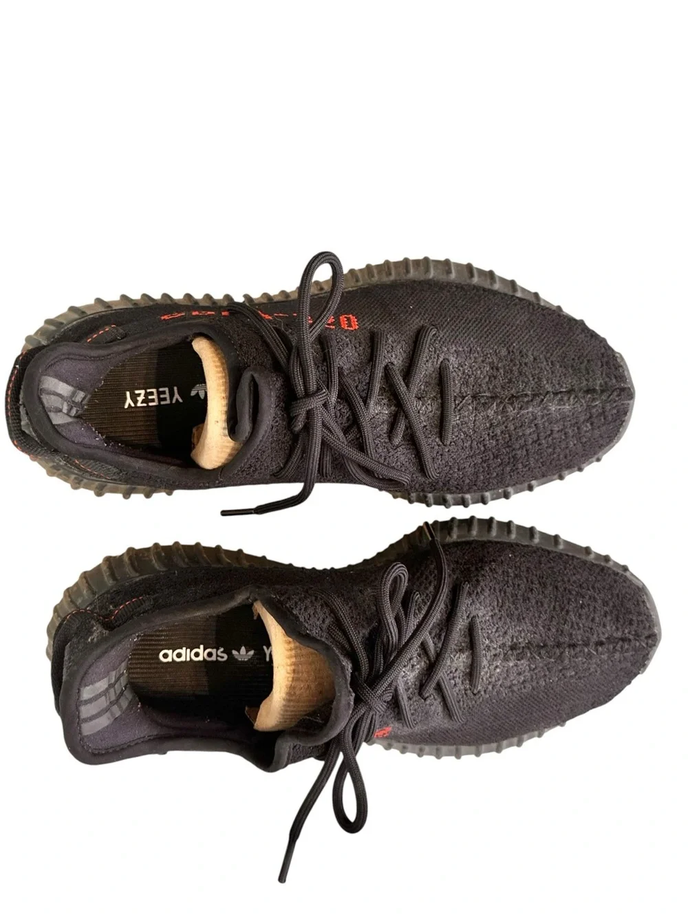 Yeezy Boost 350 V2 'Bred' Sneakers Red Black Size 9